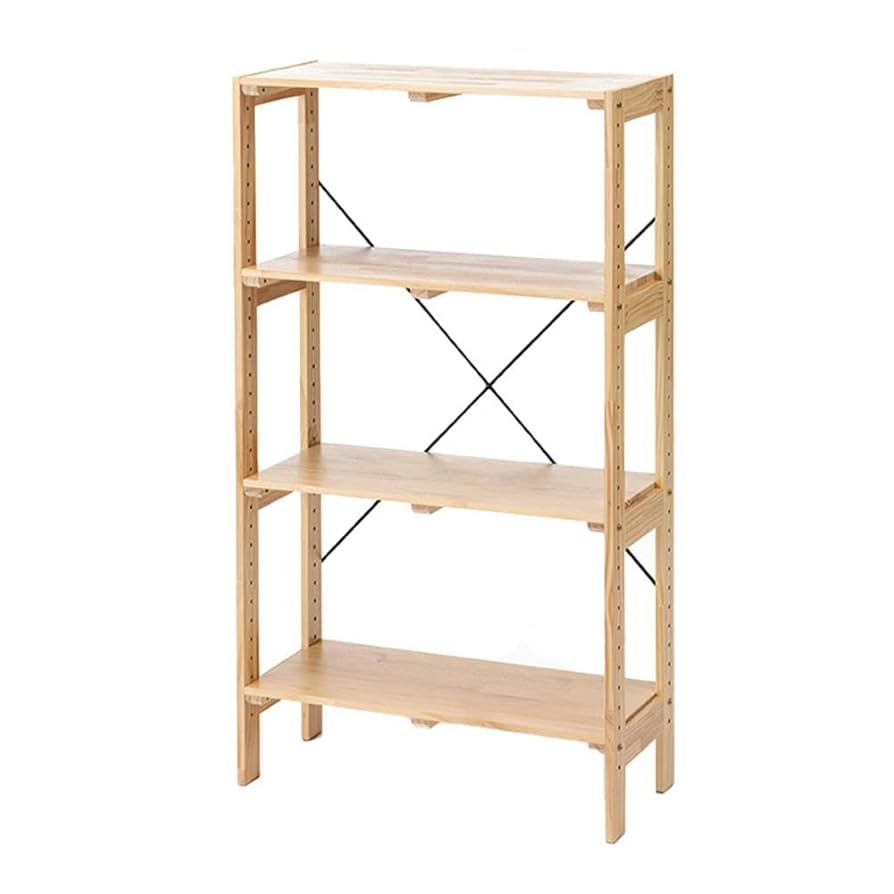 Amazon｜カインズ(CAINZ) 木製ラック 4段 幅67cm｜オープン